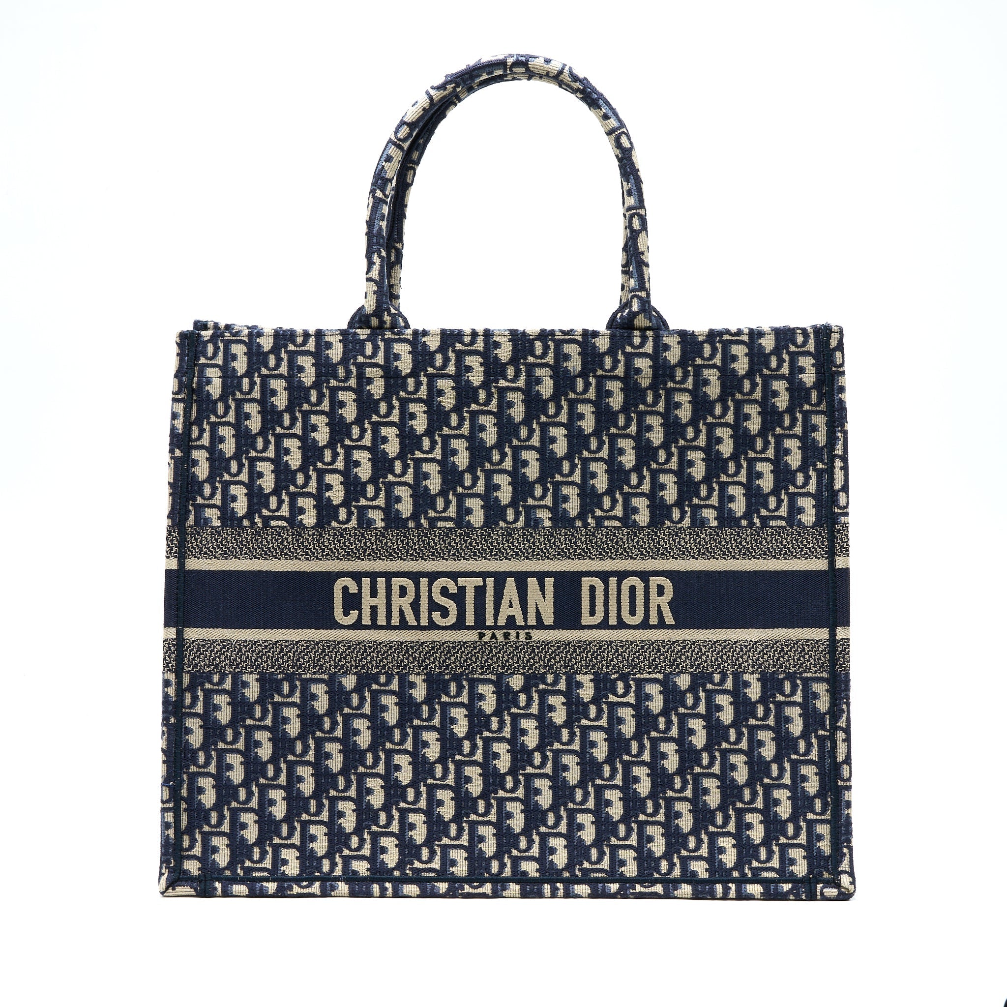 DIOR LARGE BOOK TOTE BLUE OBLIQUE JACQUARD