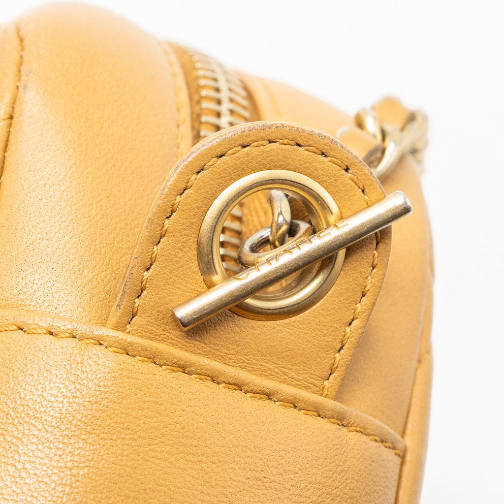 CHANEL SMALL CAMERA BAG LAMBSKIN BEIGE GHW