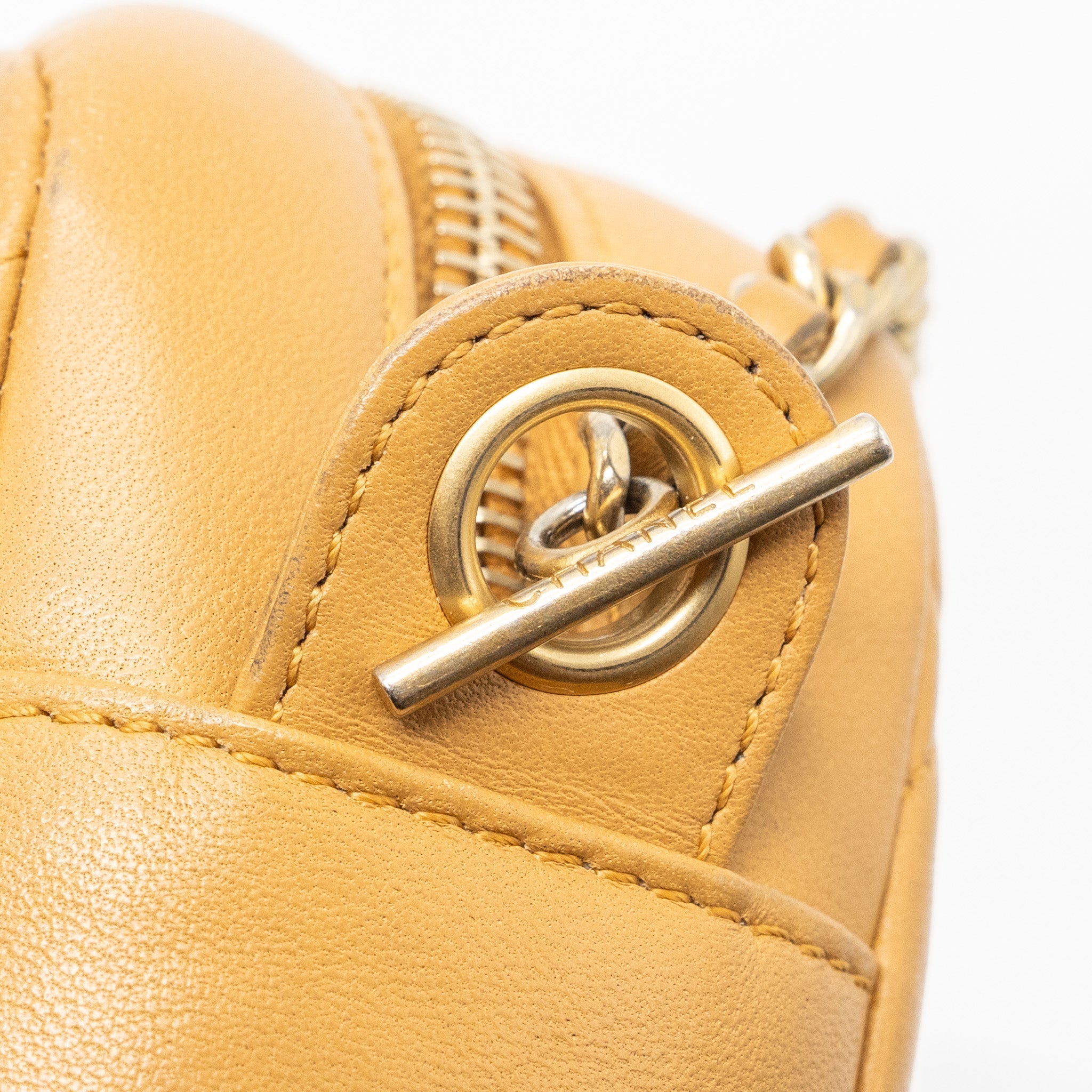 CHANEL SMALL CAMERA BAG LAMBSKIN BEIGE GHW