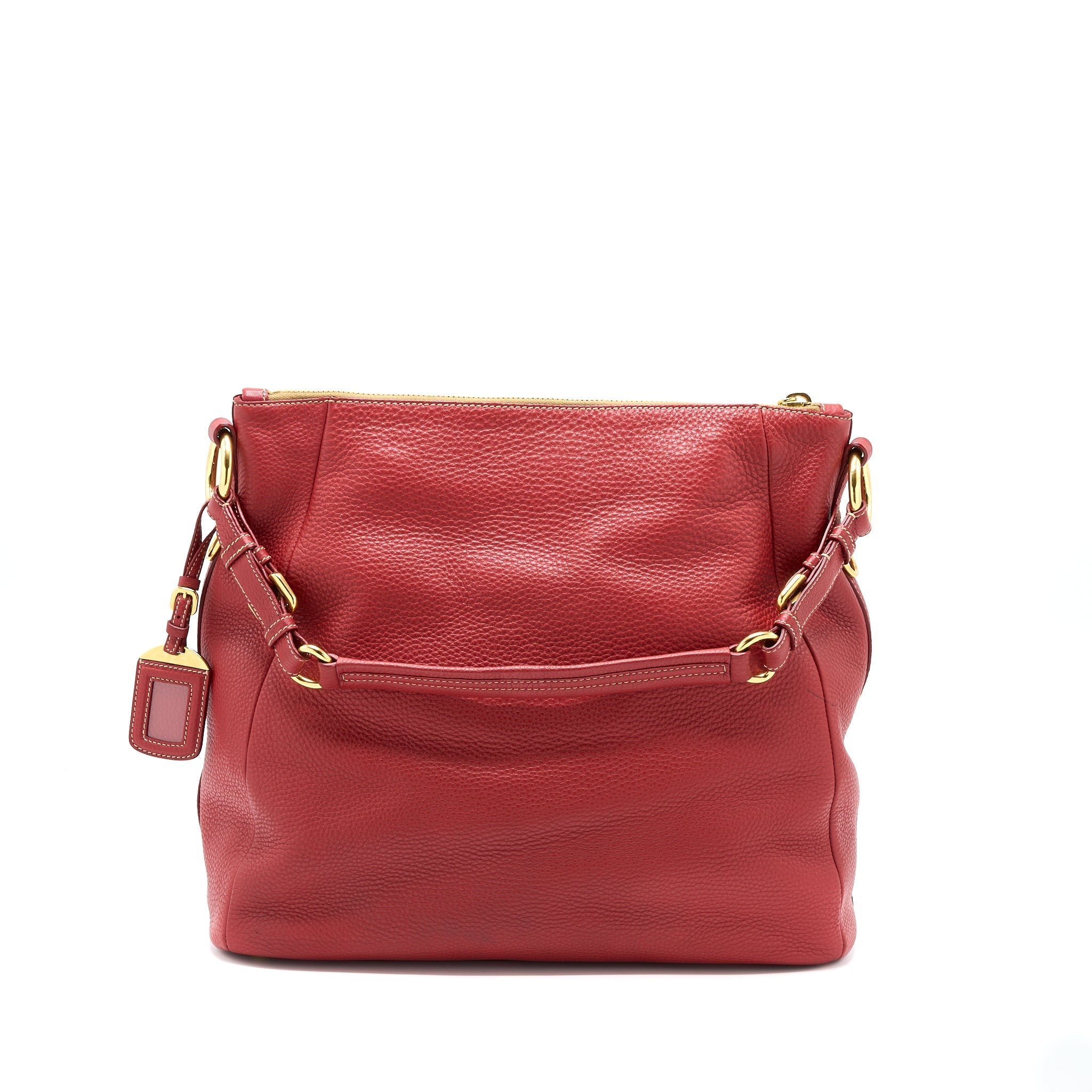 PRADA VITELLO DAINO BAG CALFSKIN RED GHW