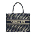 DIOR SMALL BOOKTOTE BAG BLUE OBLIQUE EMBROIDERY
