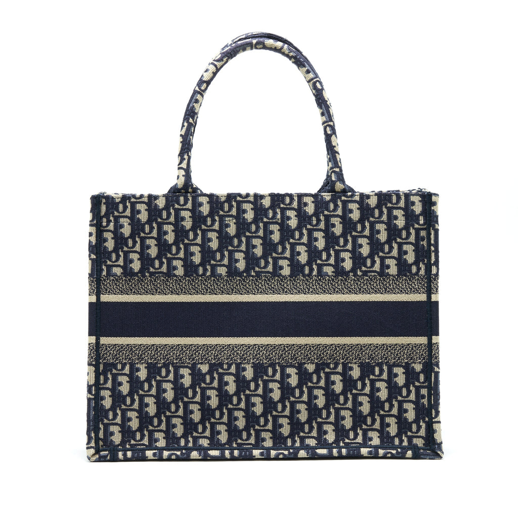DIOR SMALL BOOKTOTE BAG BLUE OBLIQUE EMBROIDERY