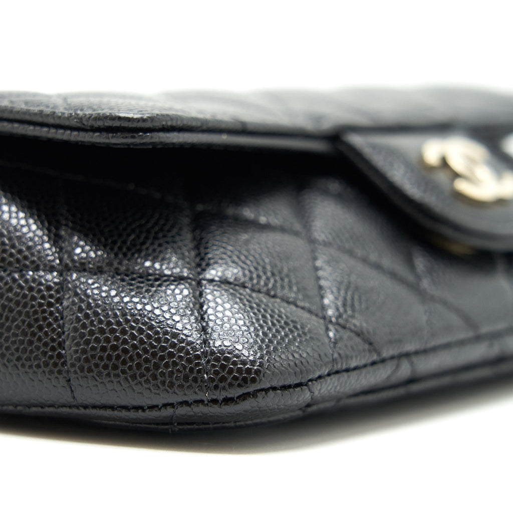 CHANEL MINI GLASS CASE BAG CAVIAR BLACK LGHW
