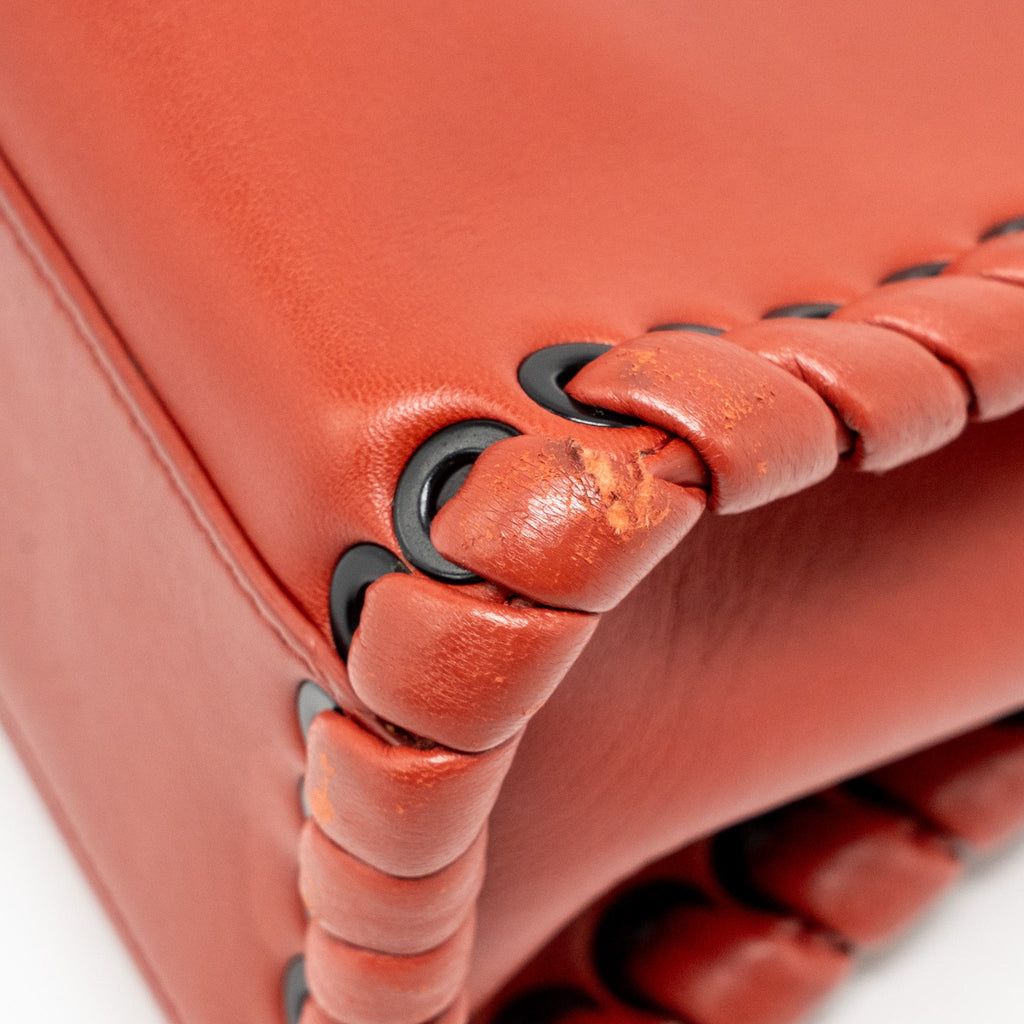 FENDI MINI PEEKABOO WHIPSTITCH LAMBSKIN BLOODY MARY SHW