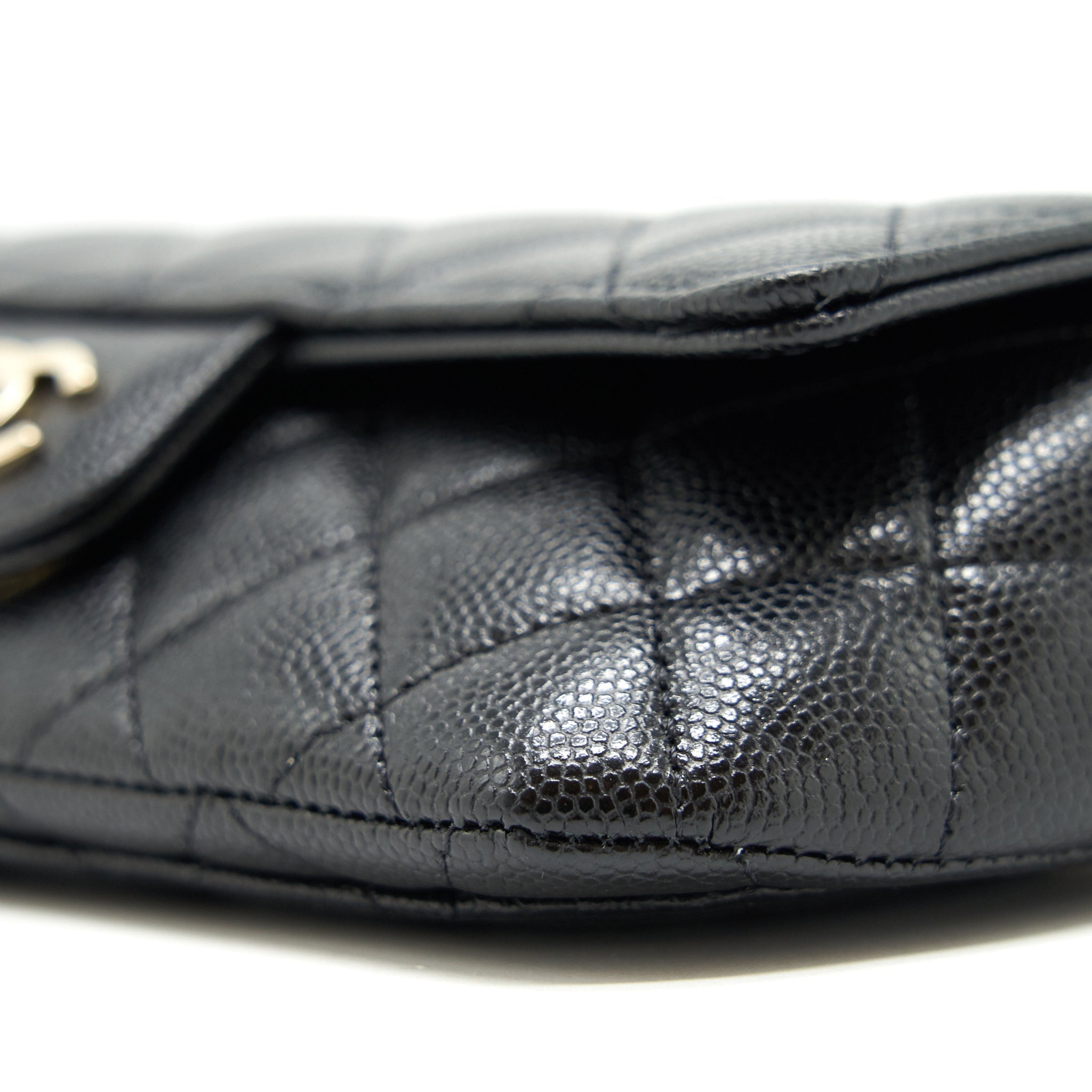 CHANEL MINI GLASS CASE BAG CAVIAR BLACK LGHW