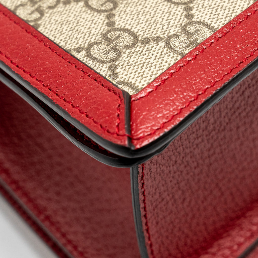 GUCCI QUEEN MARGARET TOP HANDLE BAG GG SUPREME CANVAS RED/ MULTICOLOUR GHW