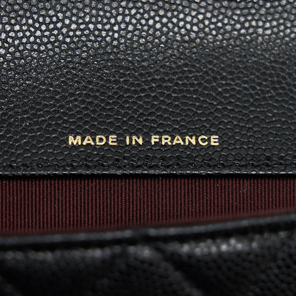 CHANEL MINI GLASS CASE BAG CAVIAR BLACK LGHW