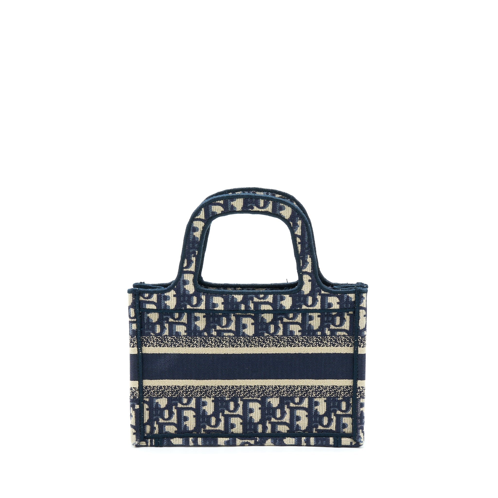 DIOR MINI BOOK TOTE BLUE OBLIQUE EMBRIODERY