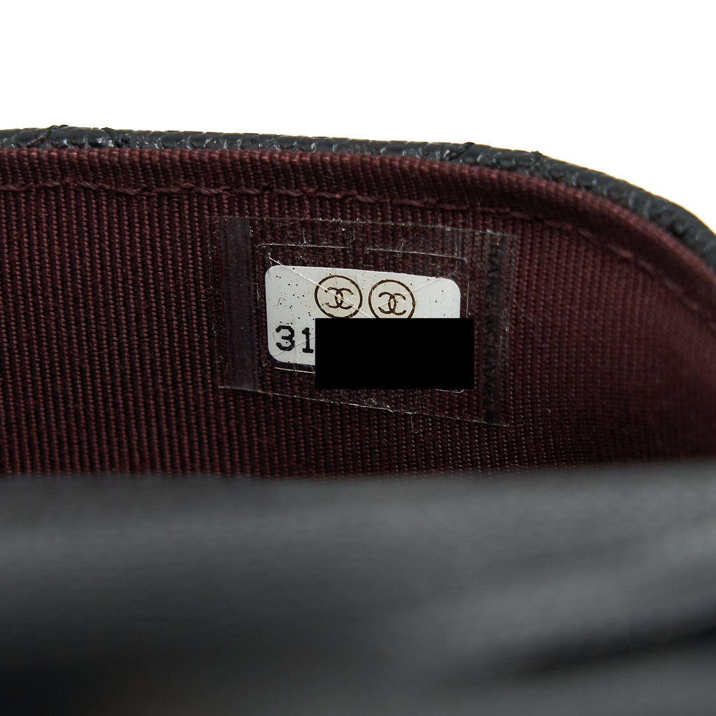 CHANEL MINI GLASS CASE BAG CAVIAR BLACK LGHW