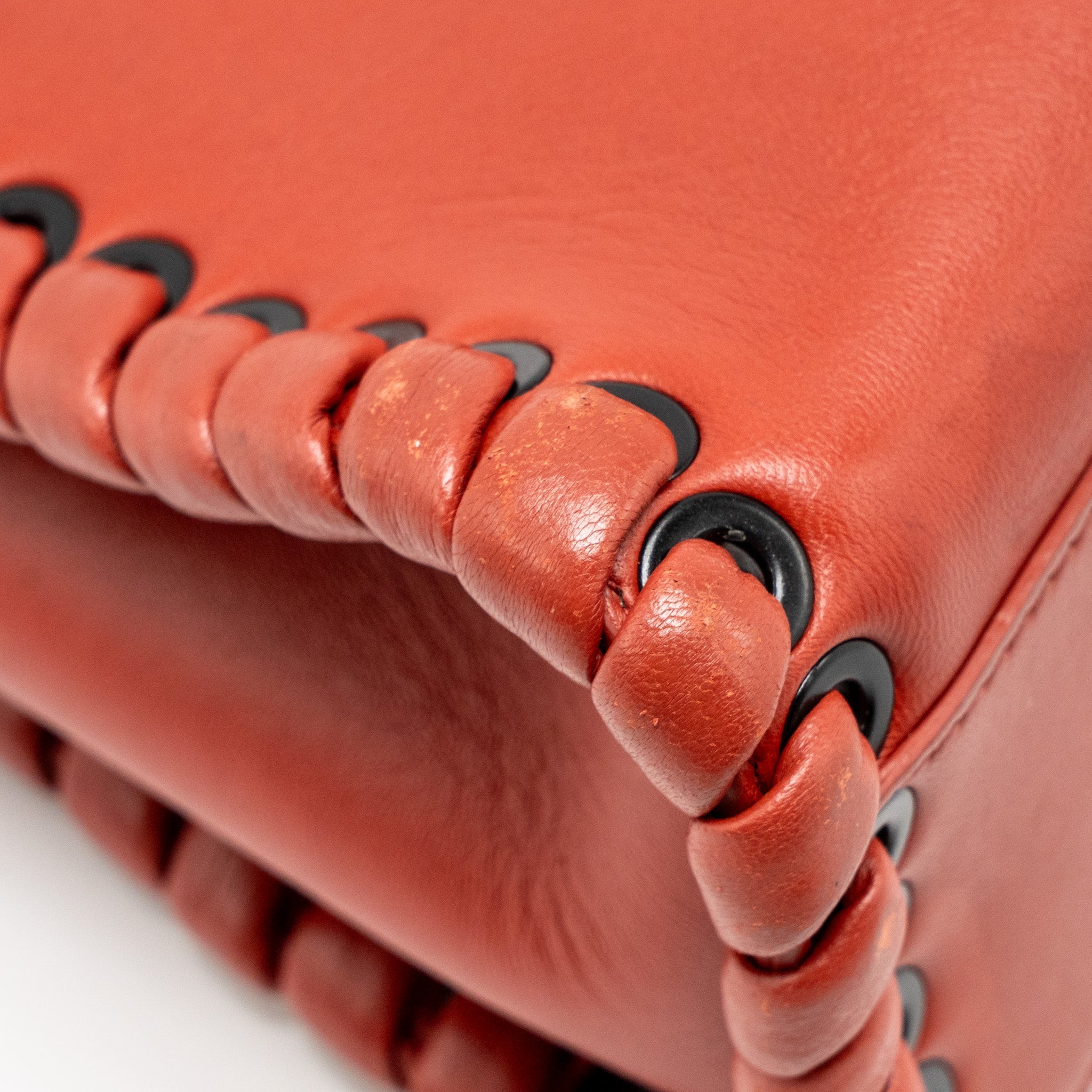 FENDI MINI PEEKABOO WHIPSTITCH LAMBSKIN BLOODY MARY SHW