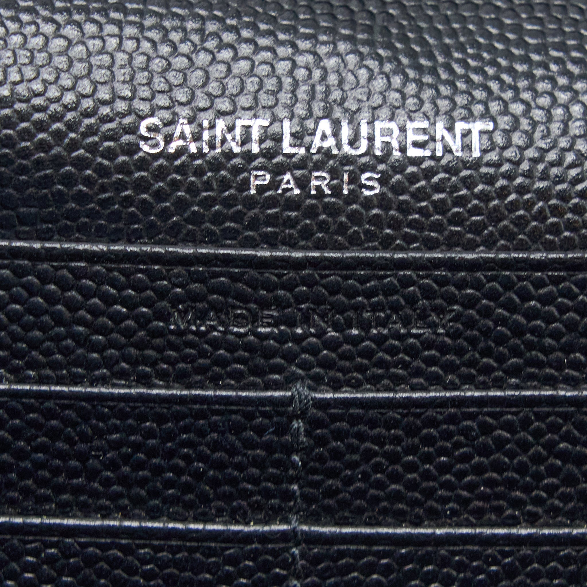 SAINT LAURENT/YSL ENVELOP CHAIN WALLET GRAINED CALFSKIN BLACK SHW