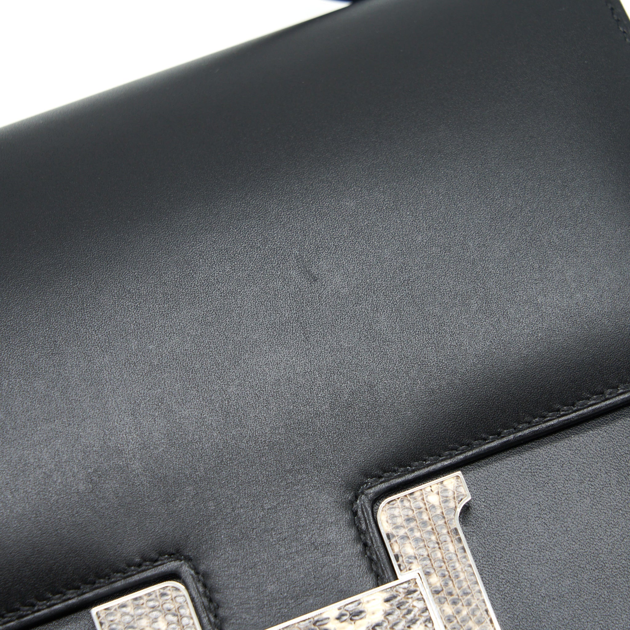HERMES MINI CONSTANCE MONSTEUR LEATHER LIZARD BUCKLE BLACK / OMBRE SHW