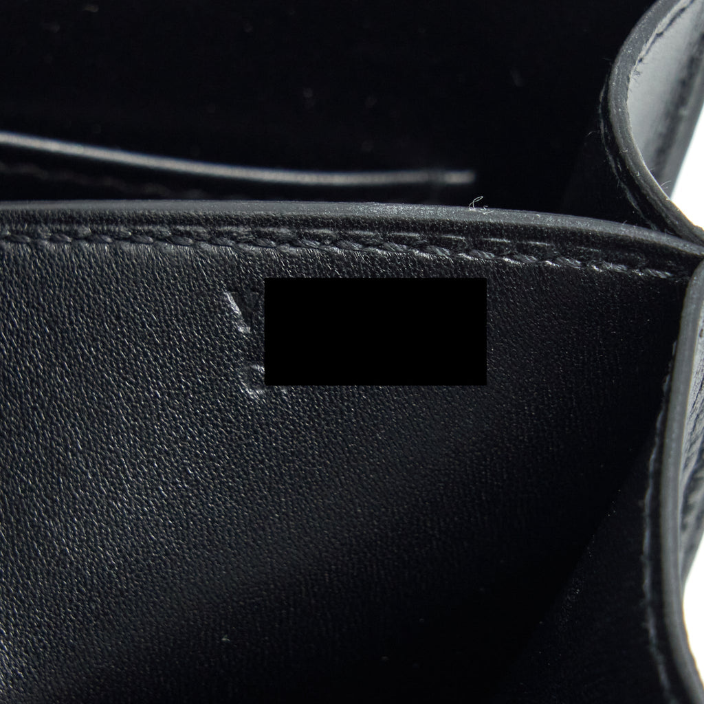 HERMES MINI CONSTANCE MONSTEUR LEATHER LIZARD BUCKLE BLACK / OMBRE SHW