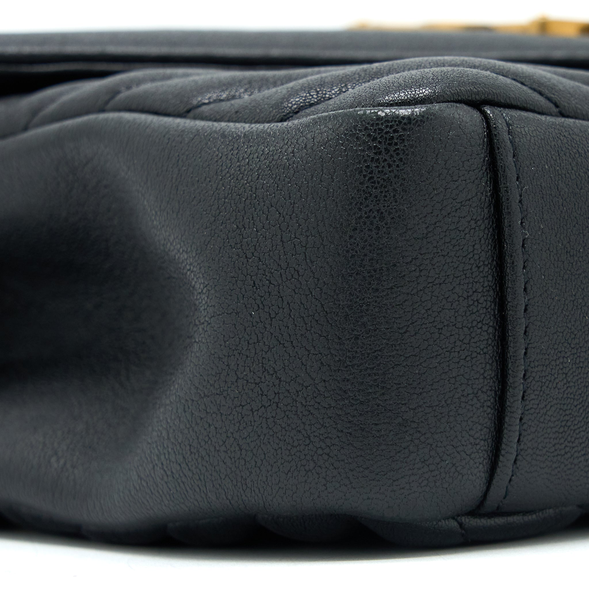 SAINT LAURENT QUILTED MEDIUM COLLEGE BAG LAMBSKIN BLACK BRUSHED GHW