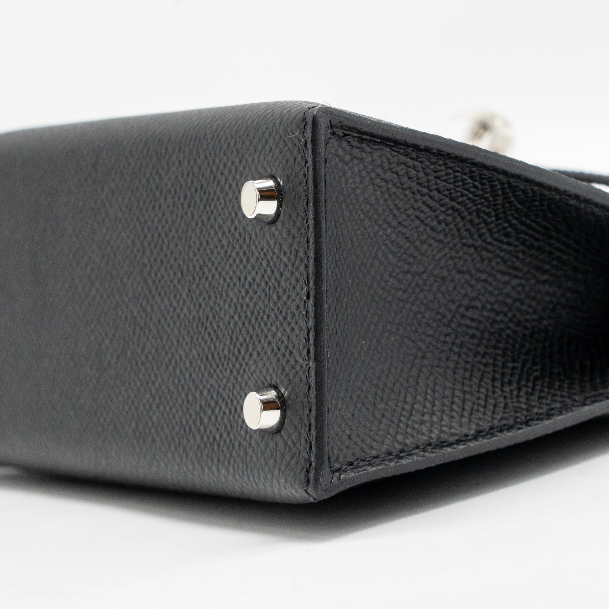 HERMES MINI KELLY II EPSOM BLACK SHW