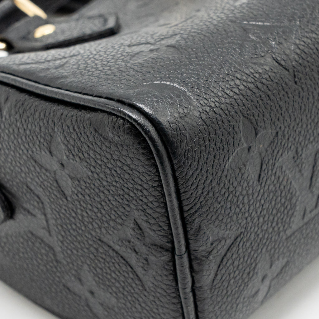 LOUIS VUITTON NANO SPEEDY MONOGRAM EMPREINTE LEATHER BLACK GHW