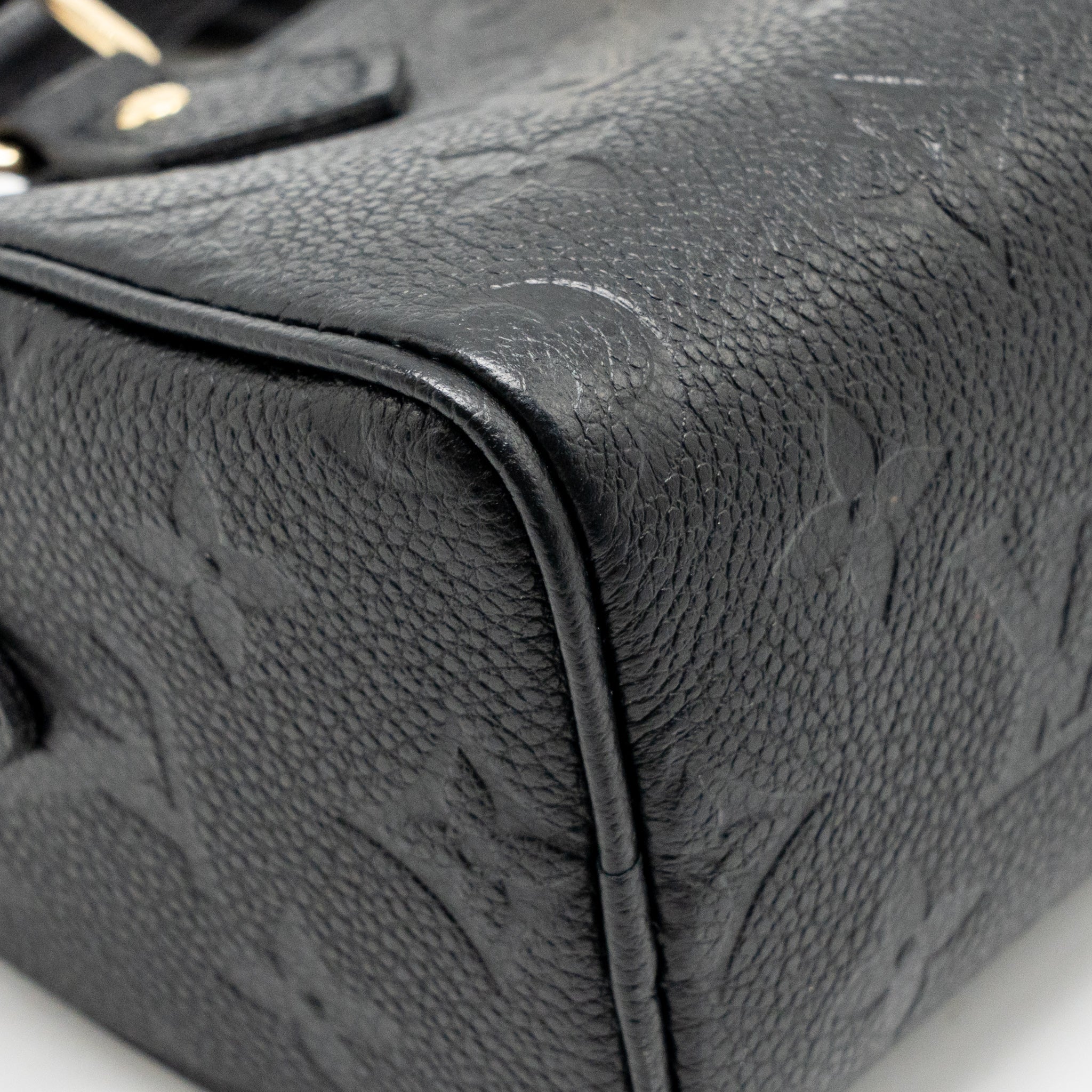 LOUIS VUITTON NANO SPEEDY MONOGRAM EMPREINTE LEATHER BLACK GHW
