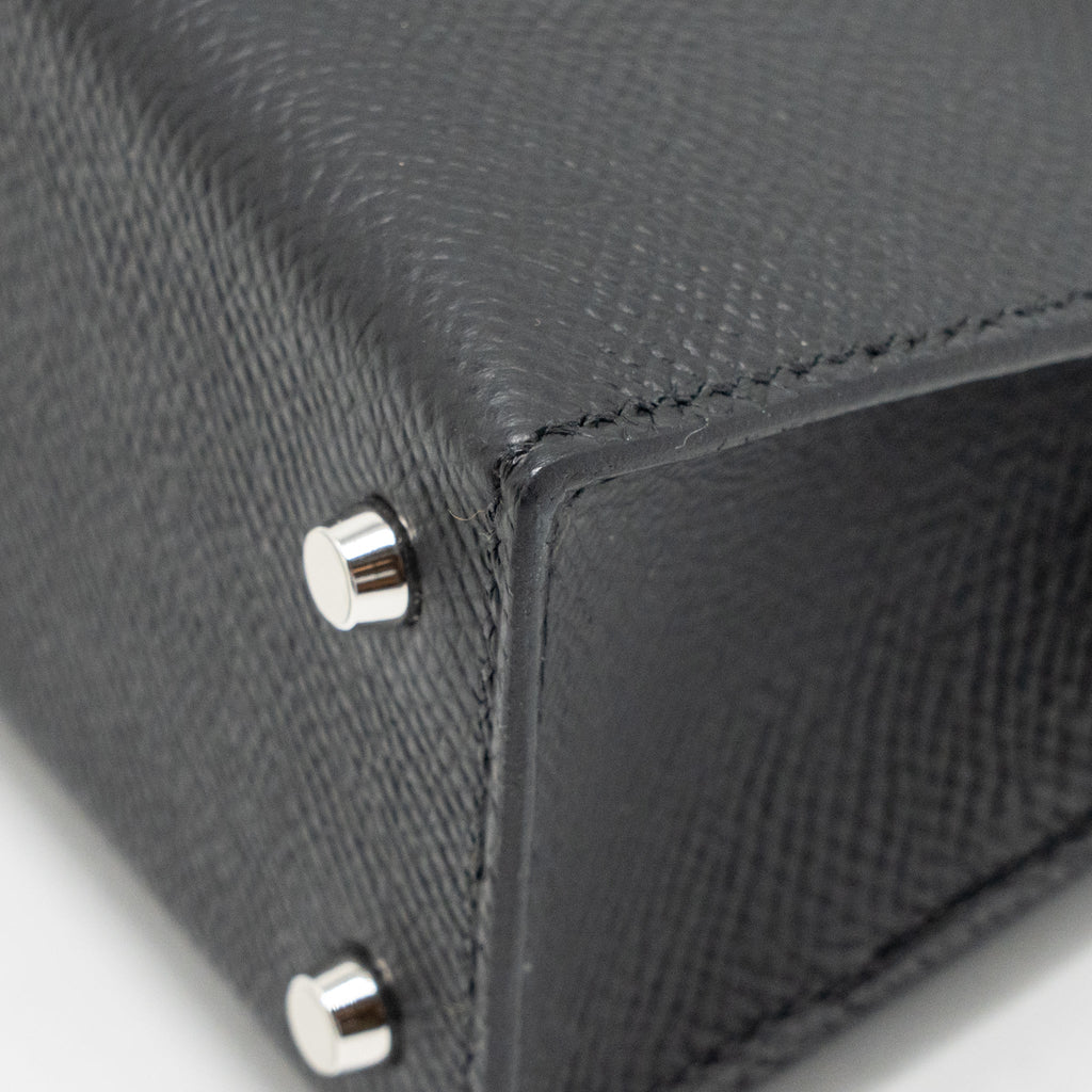 HERMES MINI KELLY II EPSOM BLACK SHW