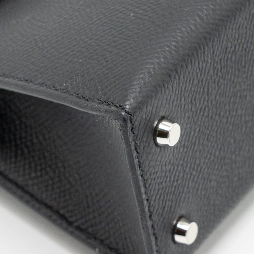 HERMES MINI KELLY II EPSOM BLACK SHW