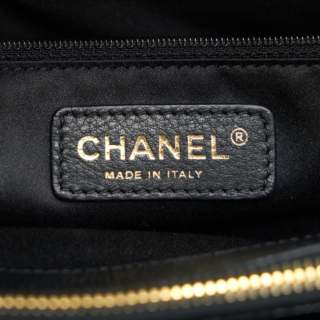 CHANEL GRANT SHOPPING TOTE BAG GST BLACK CAVIAR GHW