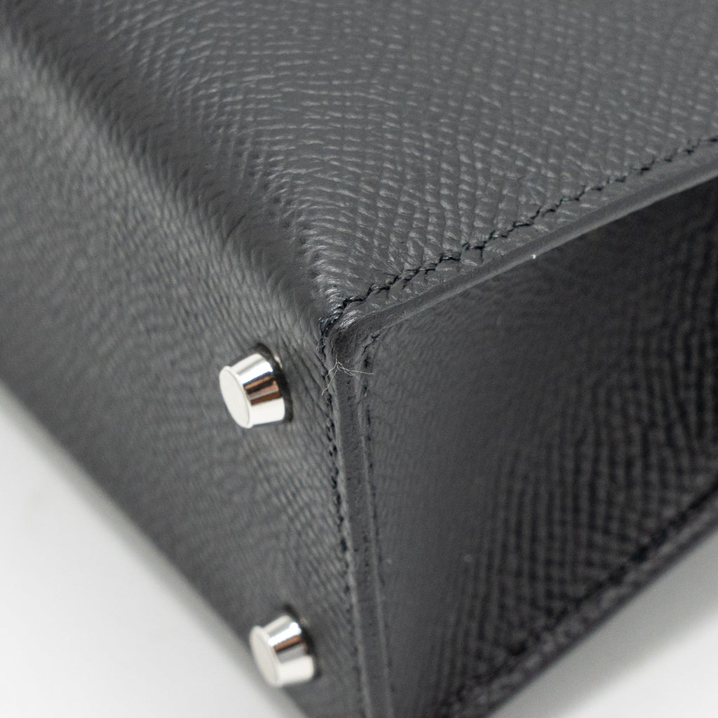 HERMES MINI KELLY II EPSOM BLACK SHW