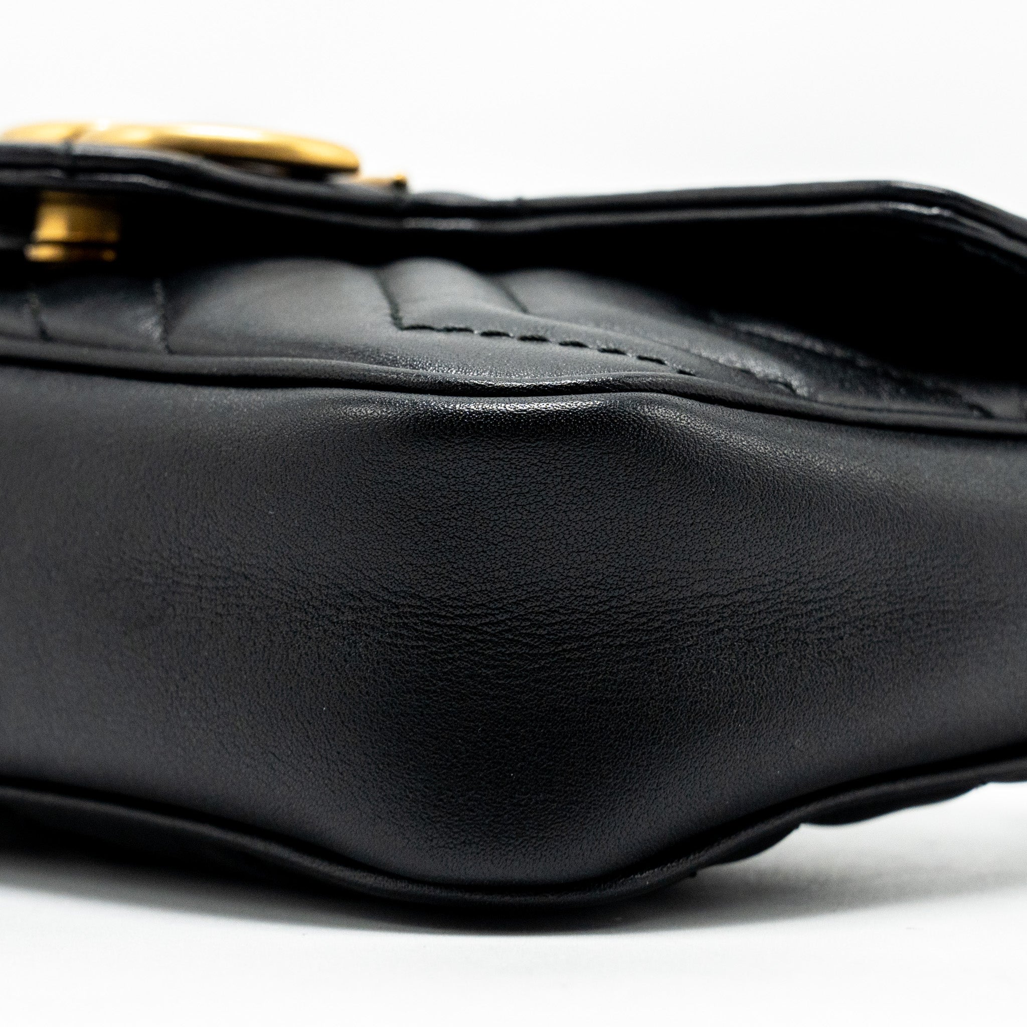 GUCCI SUPER MINI MARMONT CALFSKIN BLACK GHW