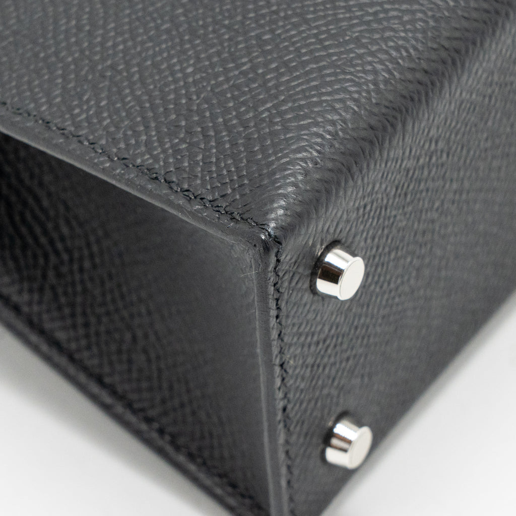 HERMES MINI KELLY II EPSOM BLACK SHW