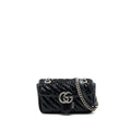 GUCCI MARMONT MINI SEQUIN SHOULDER BAG BLACK