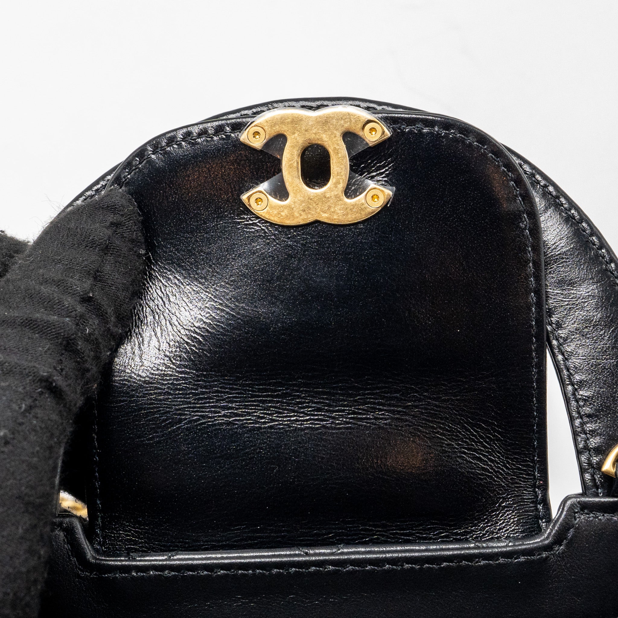 CHANEL 24P MINI SHOPPING TOTE CALFSKIN BLACK GHW (MICROCHIP)