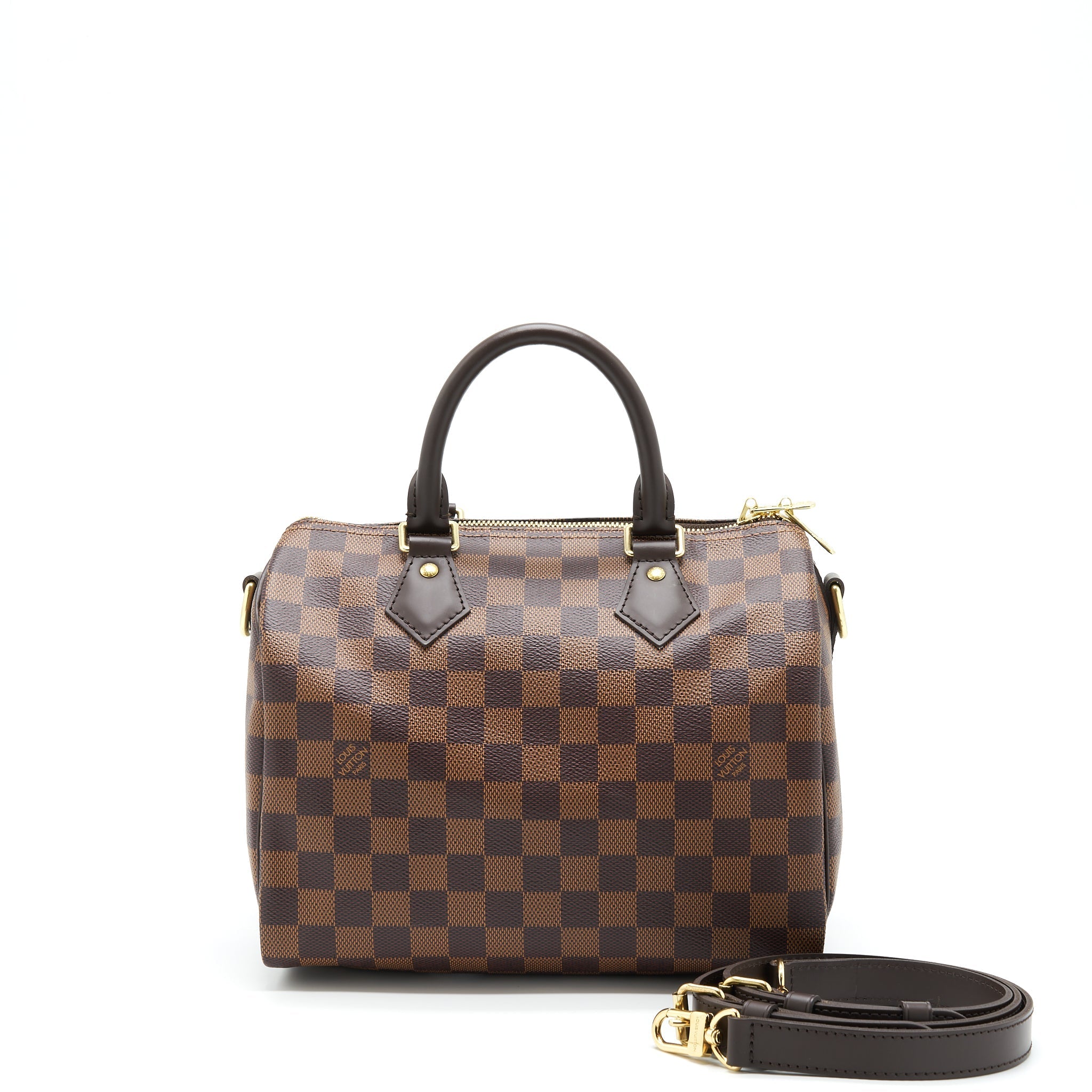 LOUIS VUITTON SPEEDY BANDOULIERE 25 DAMIER EBENE CANVAS GHW