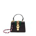 GUCCI MINI TOP HANDLE SYLVIE BAG BLACK GHW