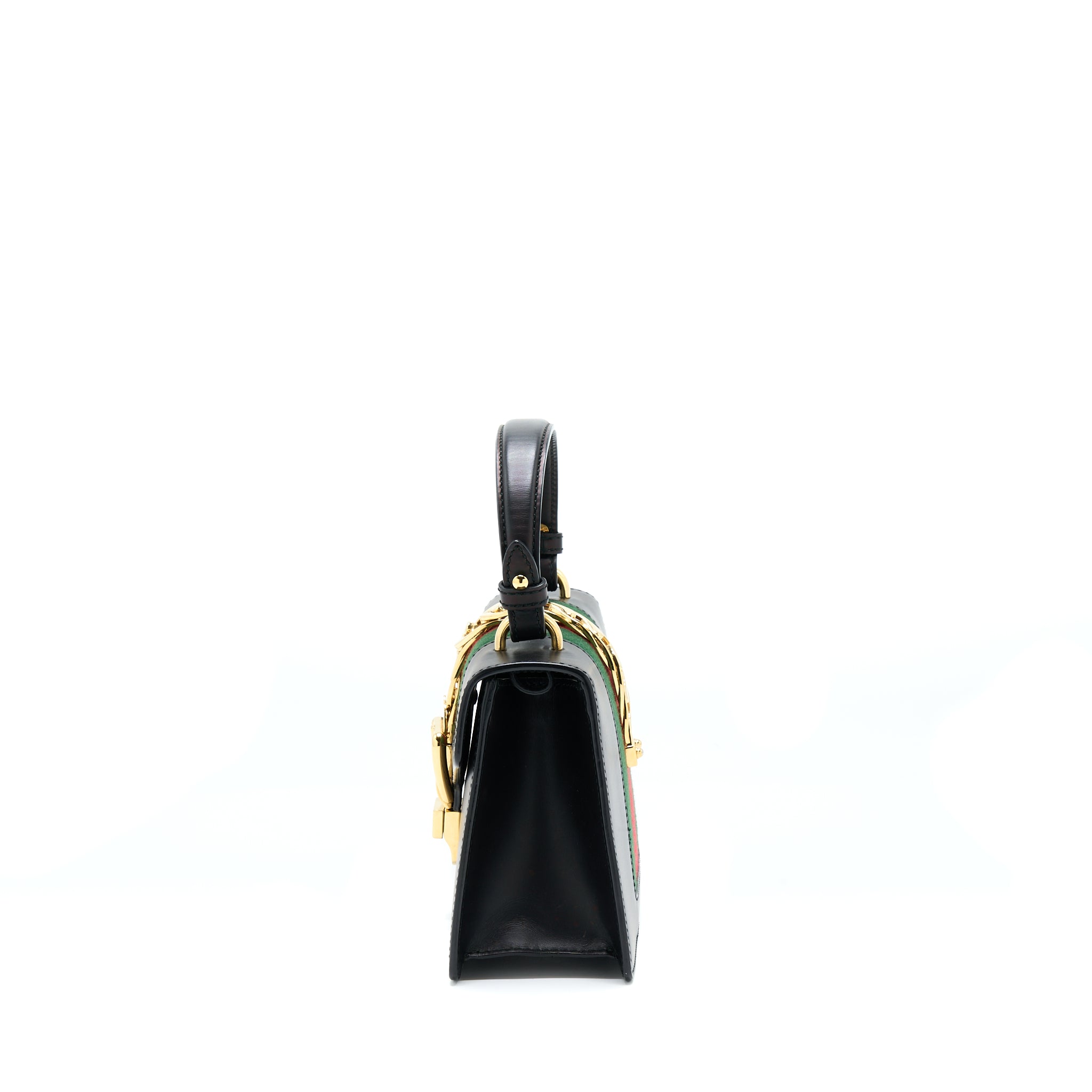 GUCCI MINI TOP HANDLE SYLVIE BAG BLACK GHW