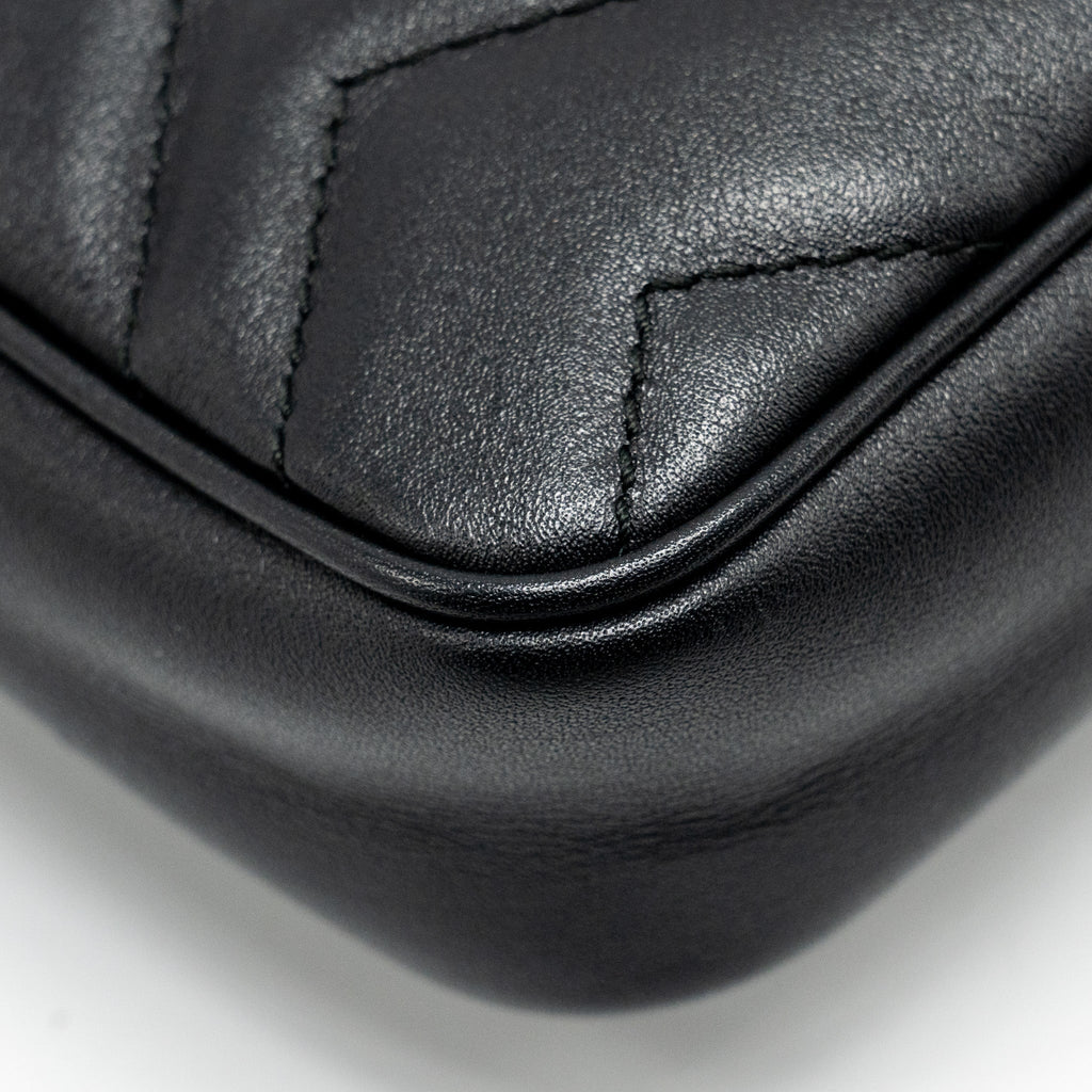 GUCCI SUPER MINI MARMONT CALFSKIN BLACK GHW