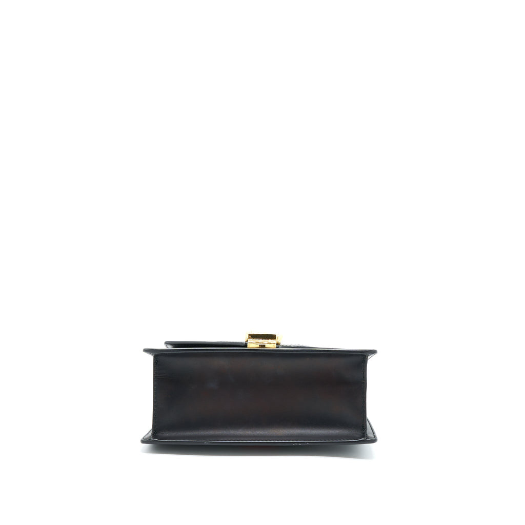 GUCCI MINI TOP HANDLE SYLVIE BAG BLACK GHW