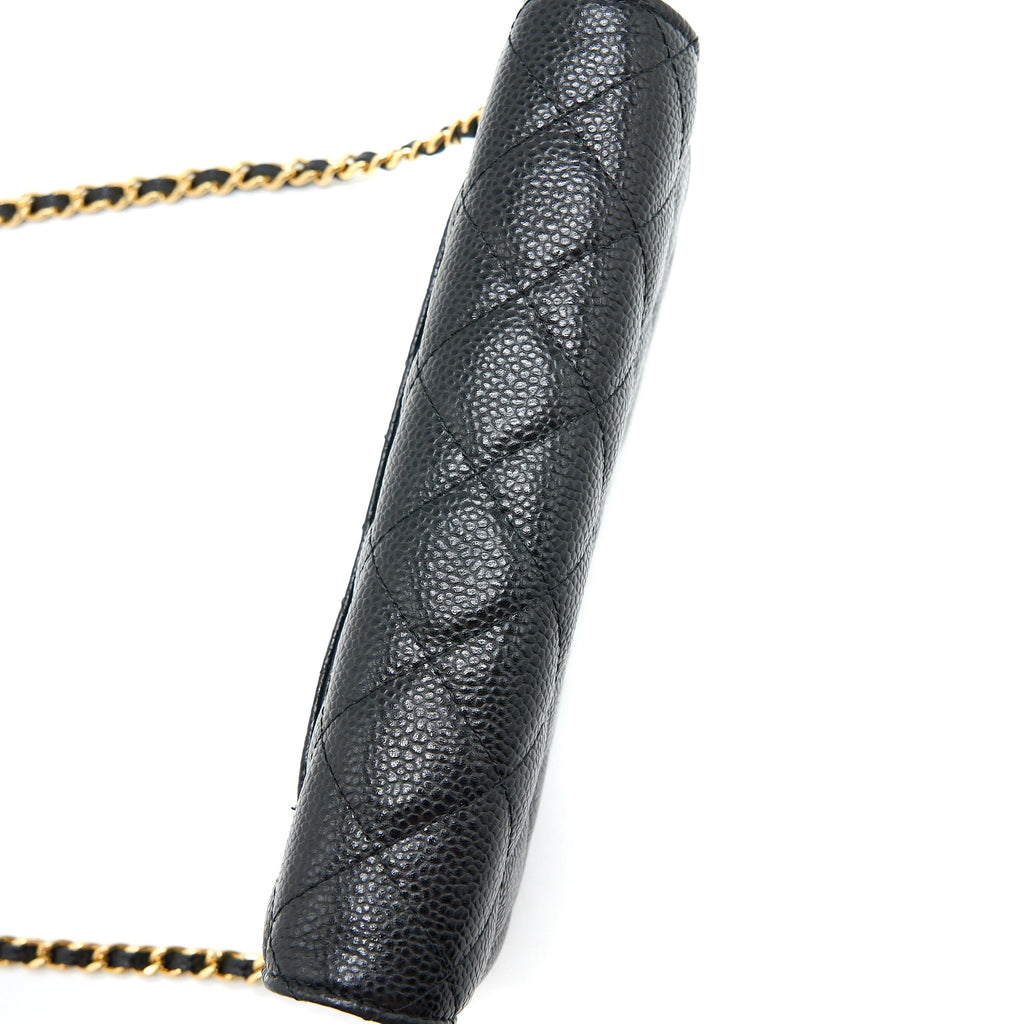 CHANEL CLASSIC WALLET ON CHAIN CAVIAR BLACK GHW