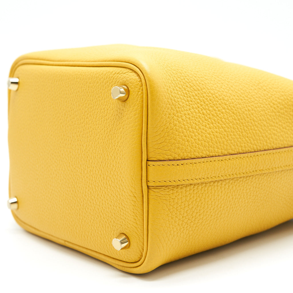 HERMES PICOTIN 18 LOCK BAG 9D JAUNE AMBR GHW