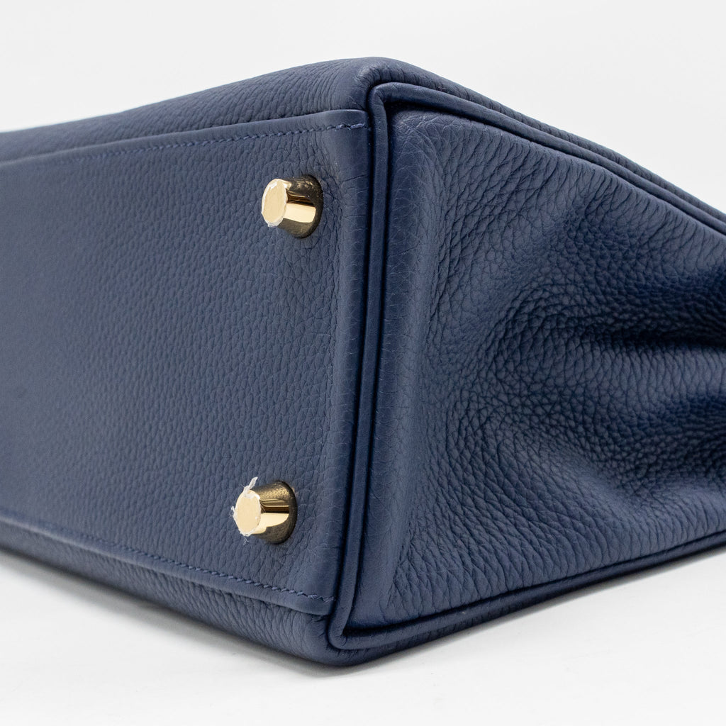HERMES KELLY 25 TOGO BLEU SAPHIR GHW