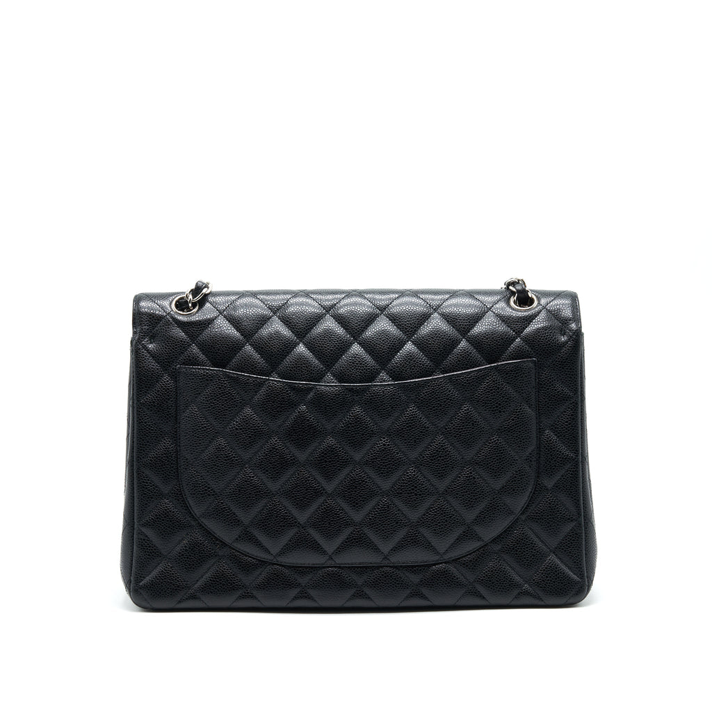 CHANEL MAXI FLAP BAG CAVIAR  BLACK SHW