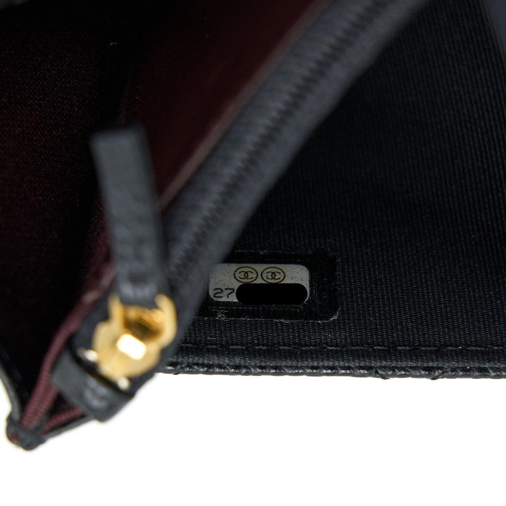 CHANEL CLASSIC WALLET ON CHAIN CAVIAR BLACK GHW