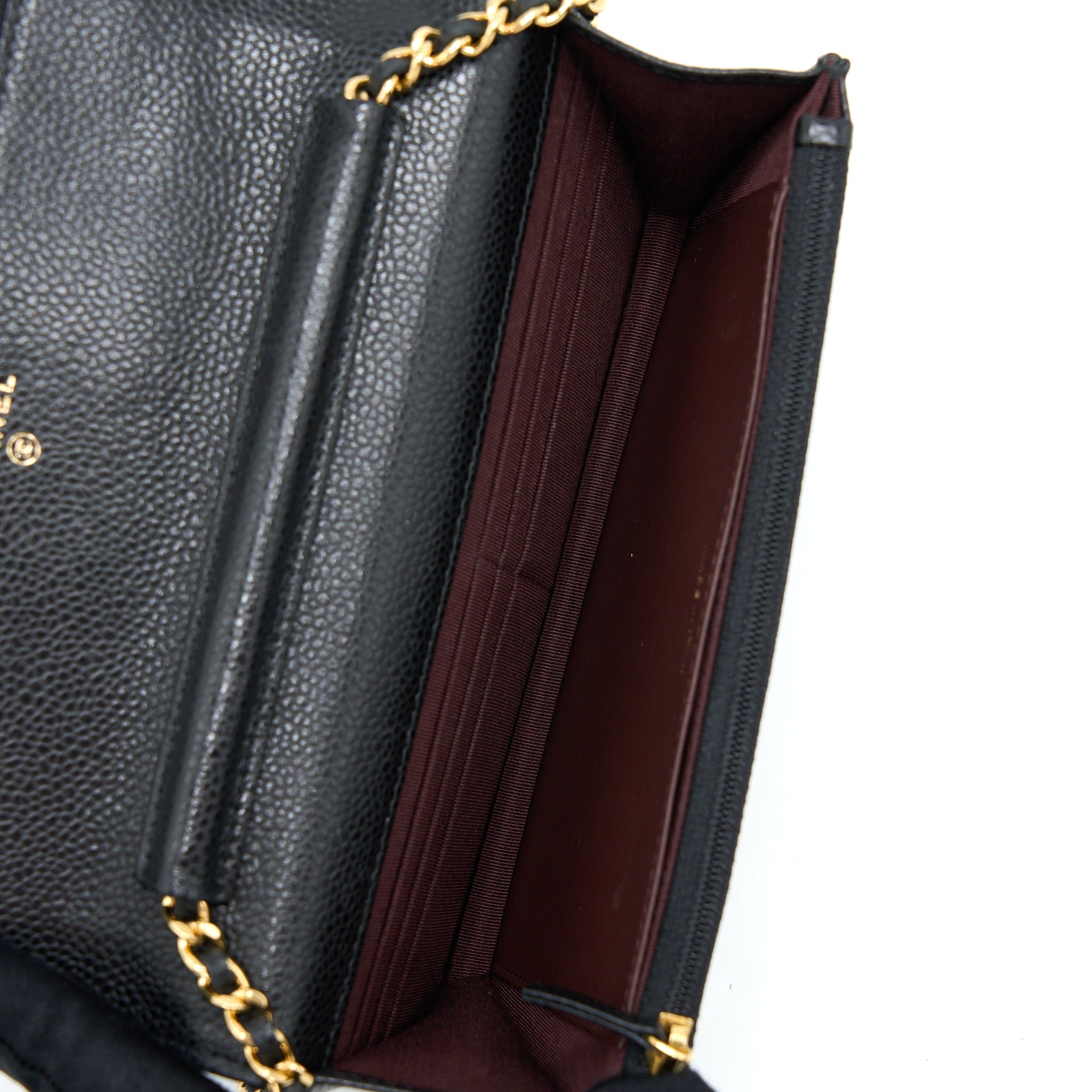 CHANEL CLASSIC WALLET ON CHAIN CAVIAR BLACK GHW