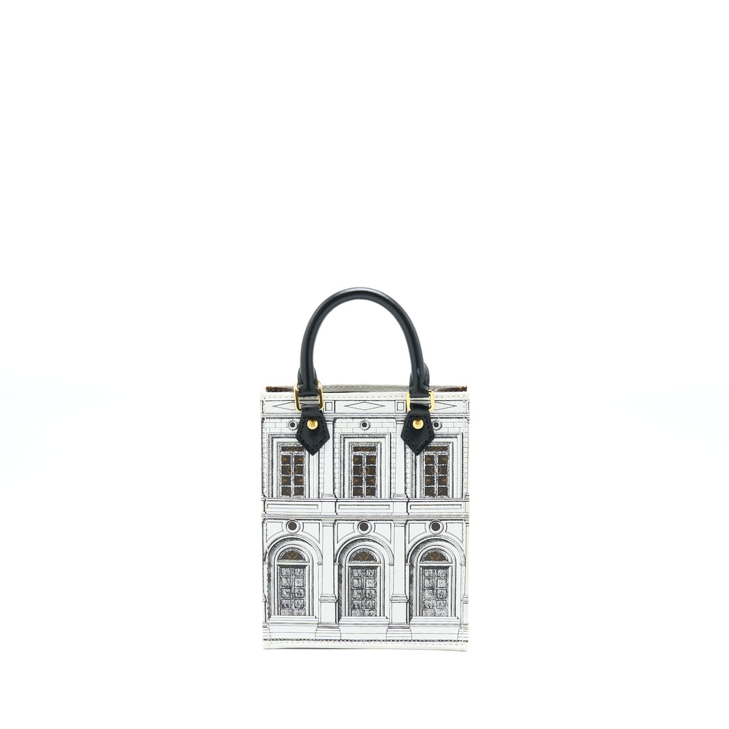 LOUIS VUITTON PETIT SAC PLAT BAG WHITE/BLACK FORNASETTI MONOGRAM CANVAS GHW