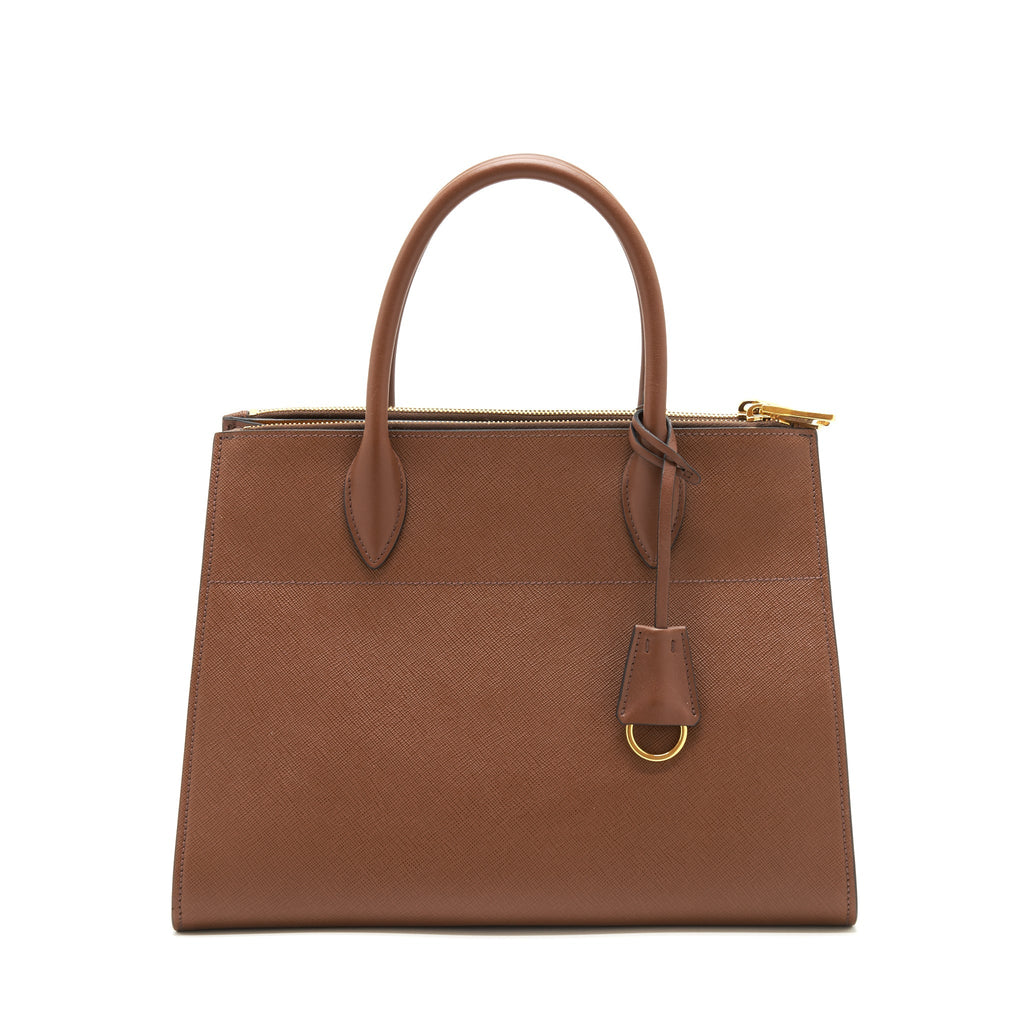 PRADA SAFFIANO BORDA BAG BROWN GHW