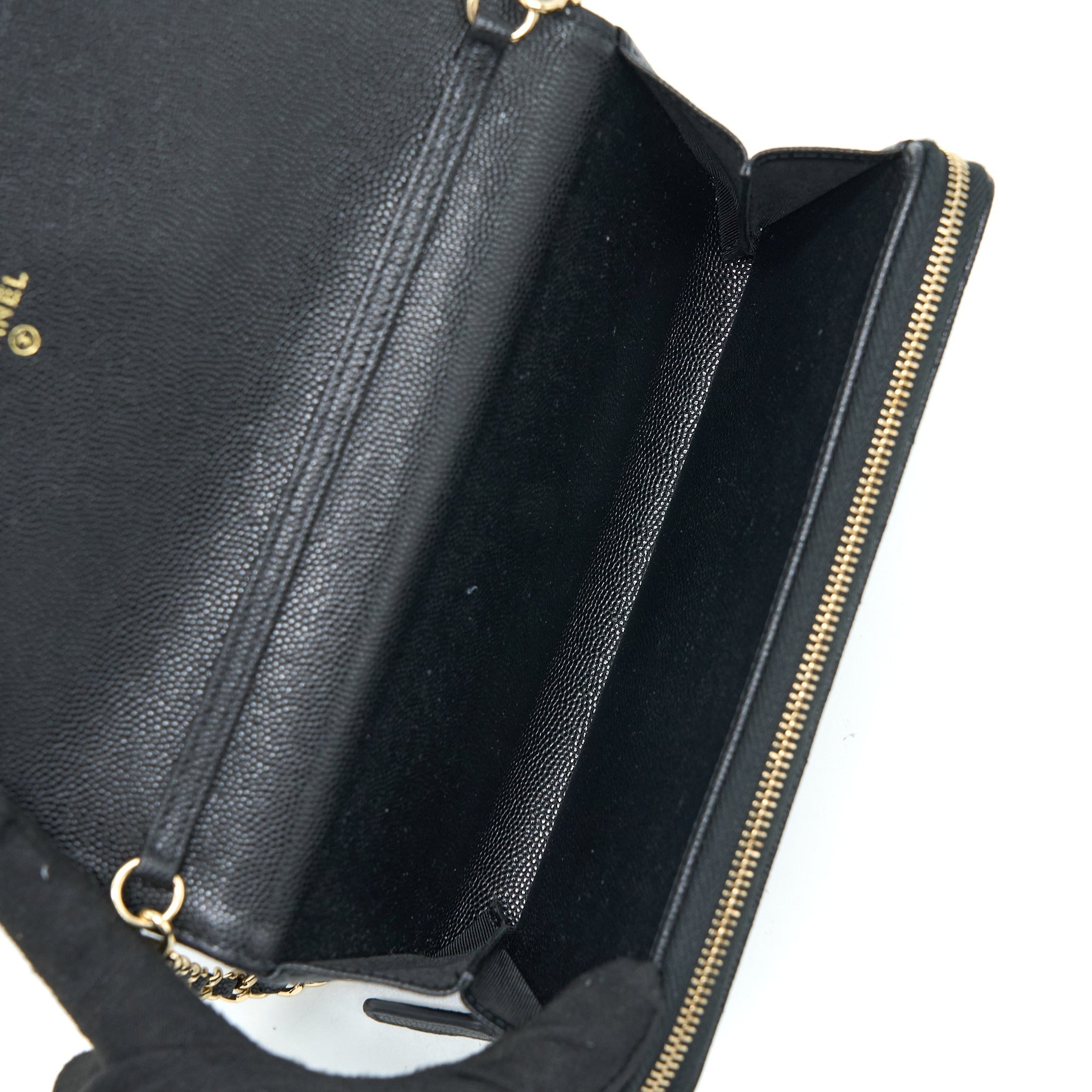 CHANEL 3 IN 1 WALLET ON CHAIN CAVIAR BLACK LGHW