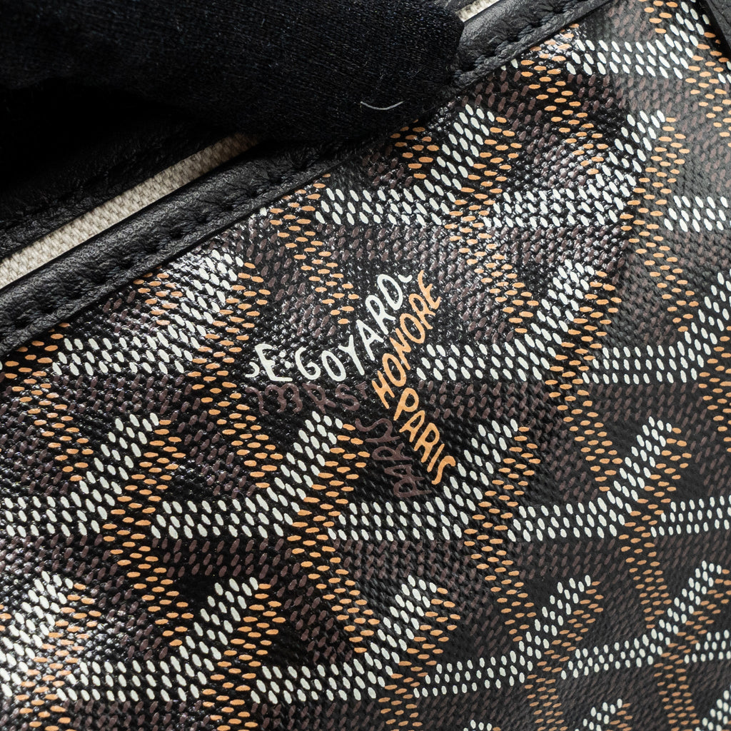 GOYARD SAINT LOUIS PM TOTE BAG GOYARDLINE CANVAS BLACK SHW