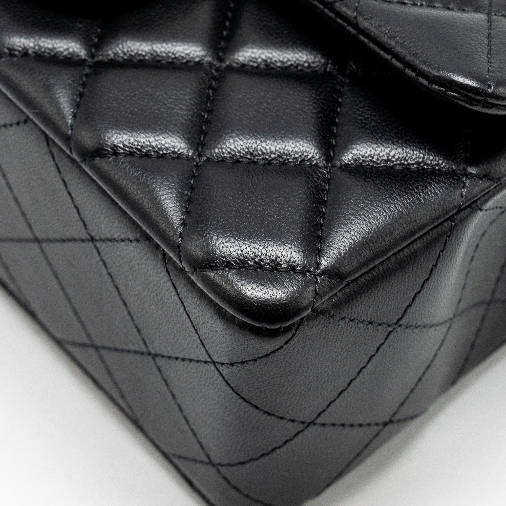 CHANEL MINI RECTANGULAR FLAP BAG LAMBSKIN BLACK LGHW (MICROCHIP)