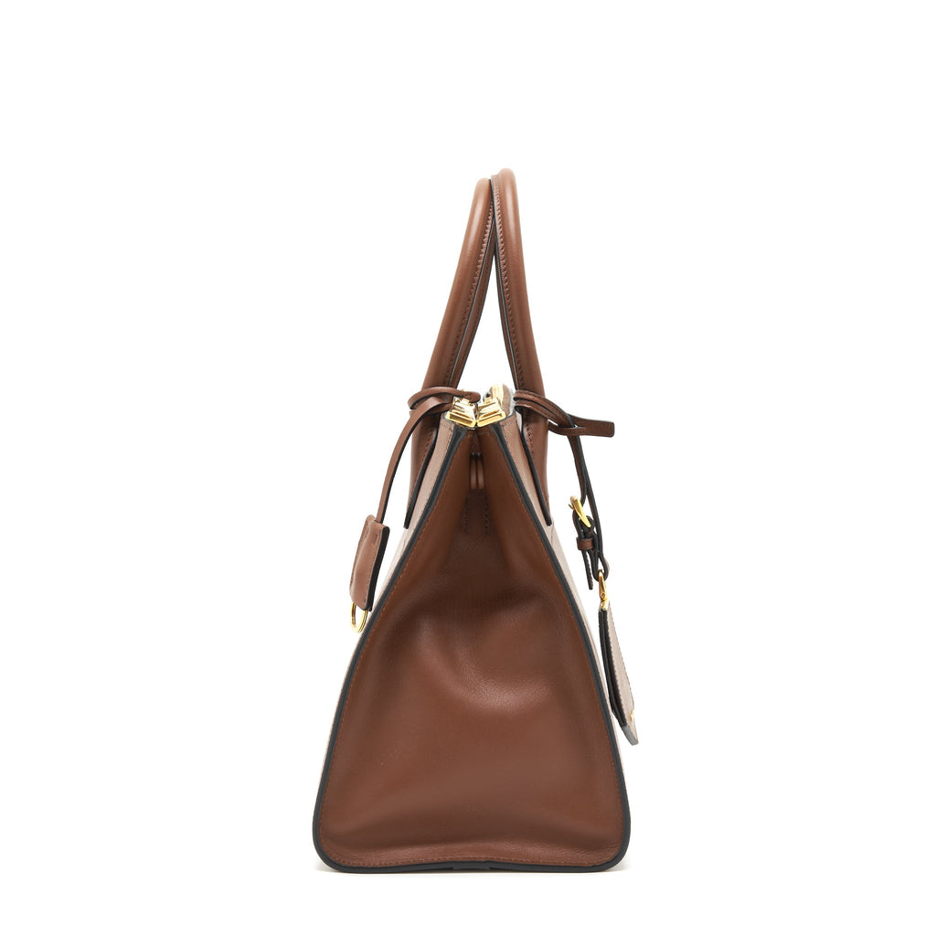 PRADA SAFFIANO BORDA BAG BROWN GHW
