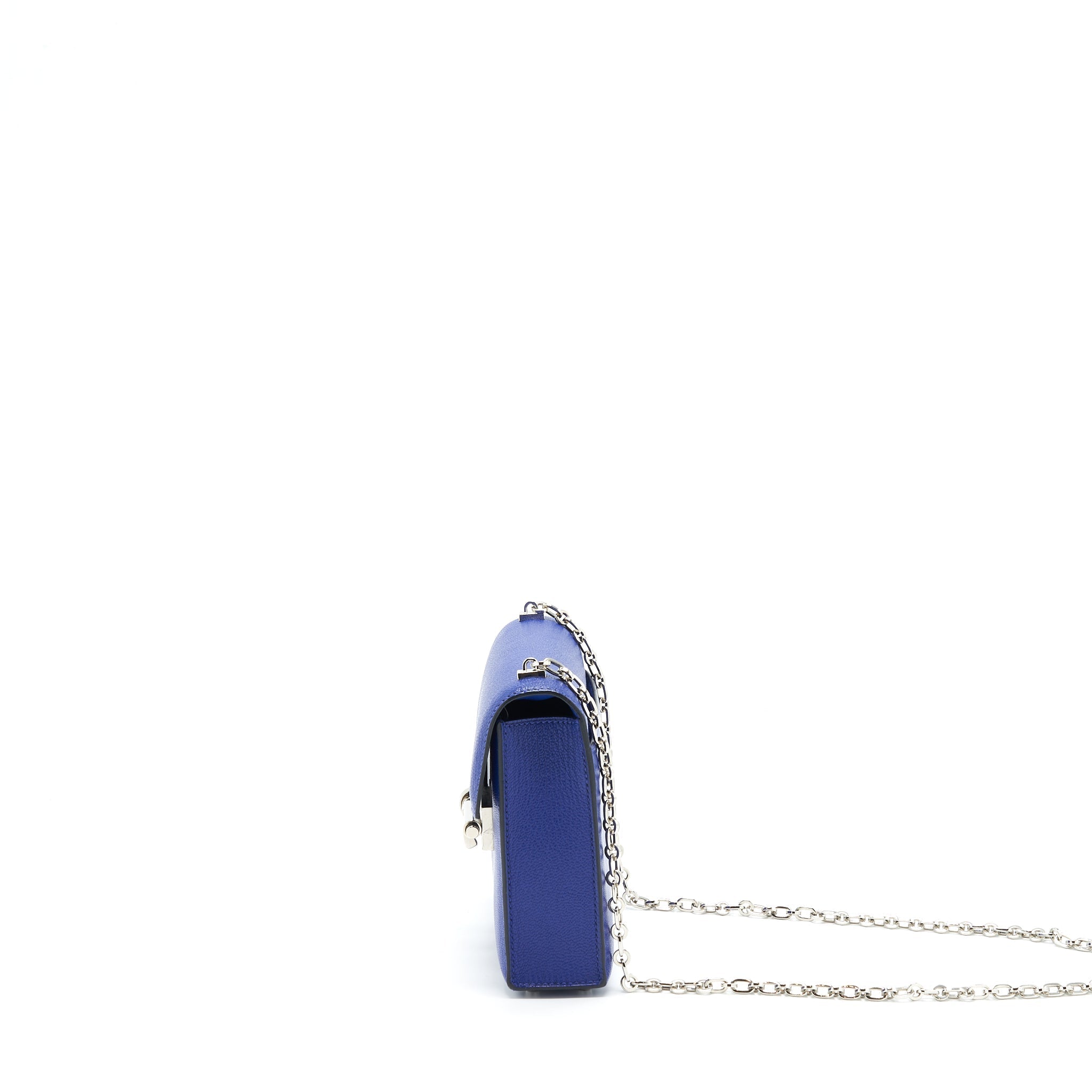 HERMES MINI VERROU BAG CHEVRE MYSORE 7T BLEU ELECTRIC SHW