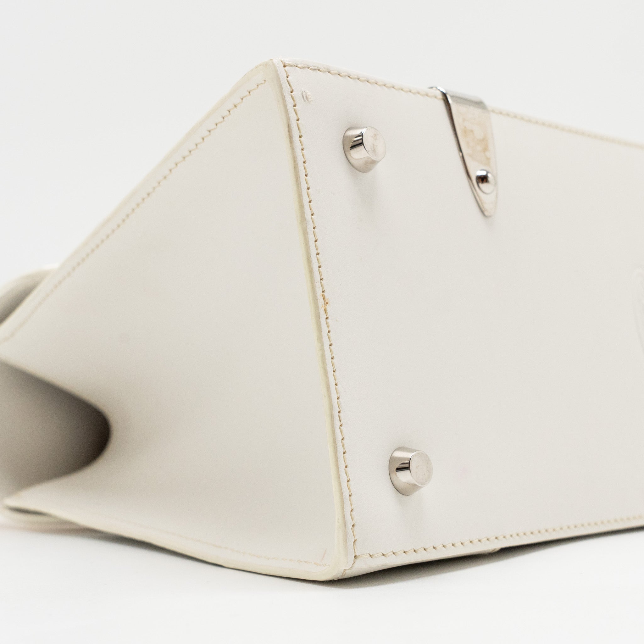 GOYARD STRUCTURED SAIGON PM CALFSKIN / CANVAS WHITE SHW