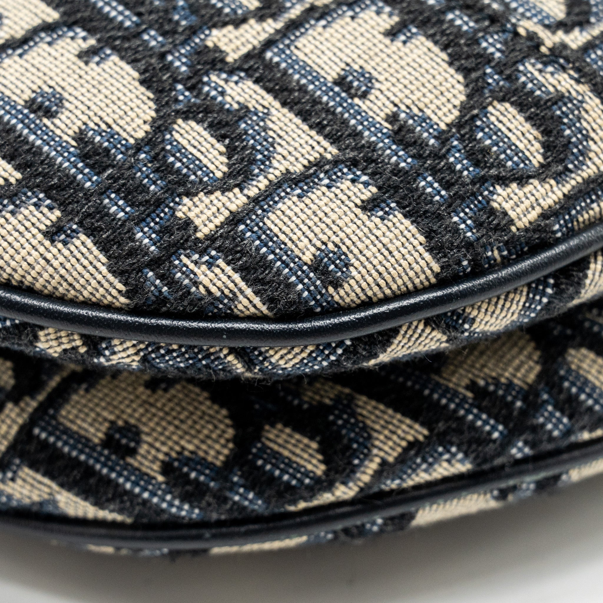 DIOR MEDIUM SADDLE BAG BLUE OBLIQUE CANVAS GHW