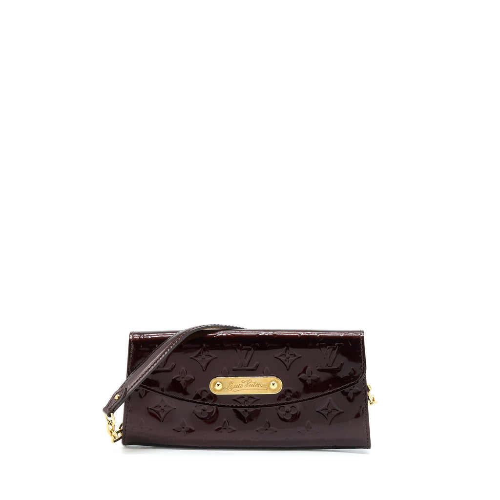 LOUIS VUITTON SUNSET BOULEVARDE SHOULDER BAG PATENT DARK RED GHW